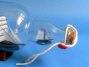 Cutty Sark Model Ship in a Glass Bottle 11"