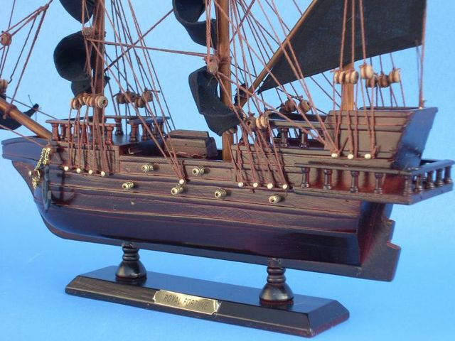 Wooden Black Bart's Royal Fortune Model Pirate Ship 15""