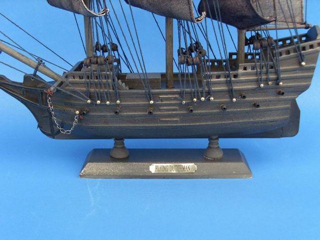 Wooden Flying Dutchman Model Pirate Ship 14"