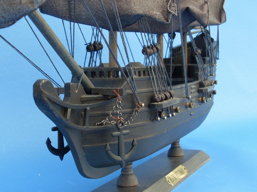 Wooden Flying Dutchman Model Pirate Ship 20"