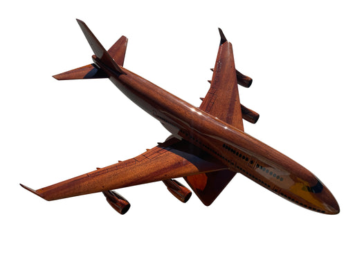 Boeing 747 Mahogany Wood Desktop Airplane Model