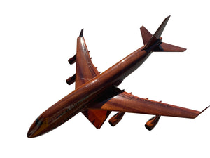 Boeing 747 Mahogany Wood Desktop Airplane Model