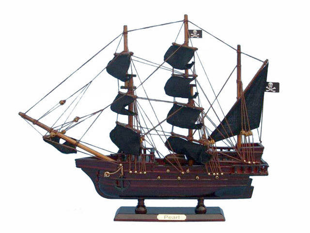 Wooden Edward England's Pearl Model Pirate Ship 14