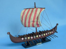 Load image into Gallery viewer, Wooden Viking Drakkar Model Boat 14&quot;