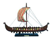 Load image into Gallery viewer, Wooden Viking Drakkar Model Boat 14&quot;