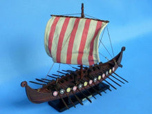 Load image into Gallery viewer, Wooden Viking Drakkar Model Boat 14&quot;