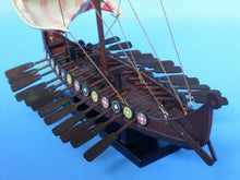 Load image into Gallery viewer, Wooden Viking Drakkar Model Boat 14&quot;