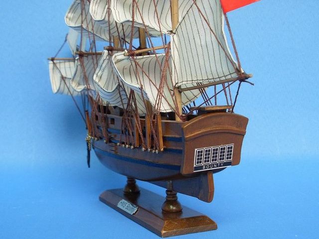 Wooden HMS Bounty Tall Model Ship 15"