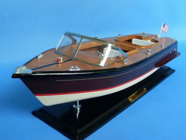 Wooden Chris Craft Runabout Model Speedboat 20""