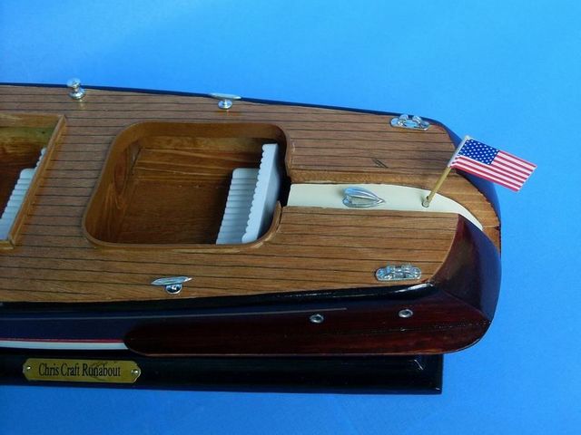 Wooden Chris Craft Runabout Model Speedboat 20""