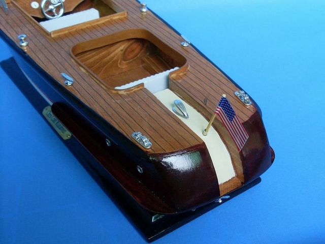 Wooden Chris Craft Runabout Model Speedboat 20""