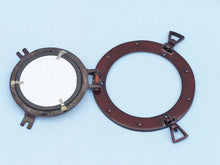 Load image into Gallery viewer, Antique Copper Deluxe Class Porthole Mirror 8&#39;&#39;