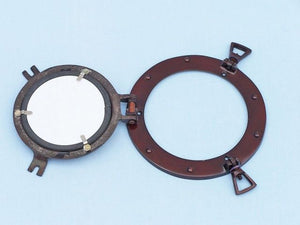 Antique Copper Deluxe Class Porthole Mirror 8''