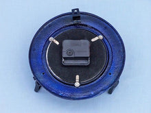 Load image into Gallery viewer, Brass Deluxe Class Porthole Clock 8&quot;&quot; - Dark Blue