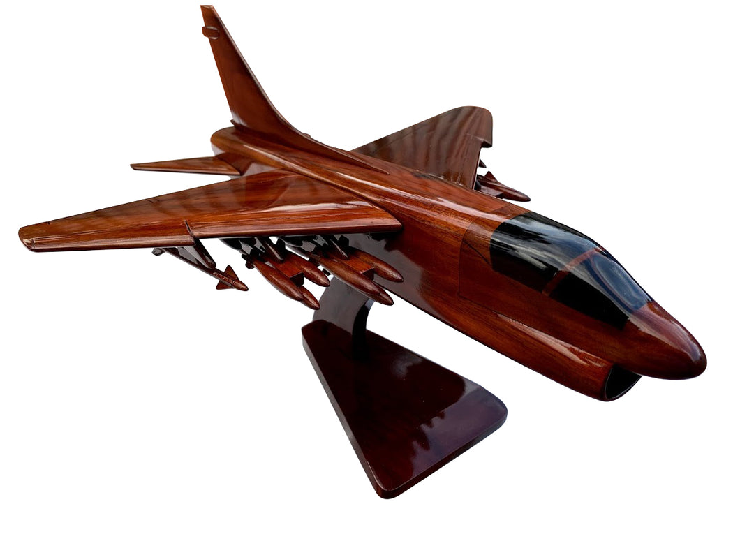 A7 Corsair Mahogany Wood Desktop Airplane Model