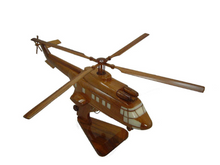 Load image into Gallery viewer, AB139 Mahogany Wood Desktop Helicopter Model
