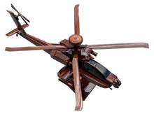 Load image into Gallery viewer, AH64 Apache Mahogany Wood Desktop Helicopter Model