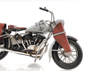 1942 Indian Model 741 Grey Motorcycle 1:7