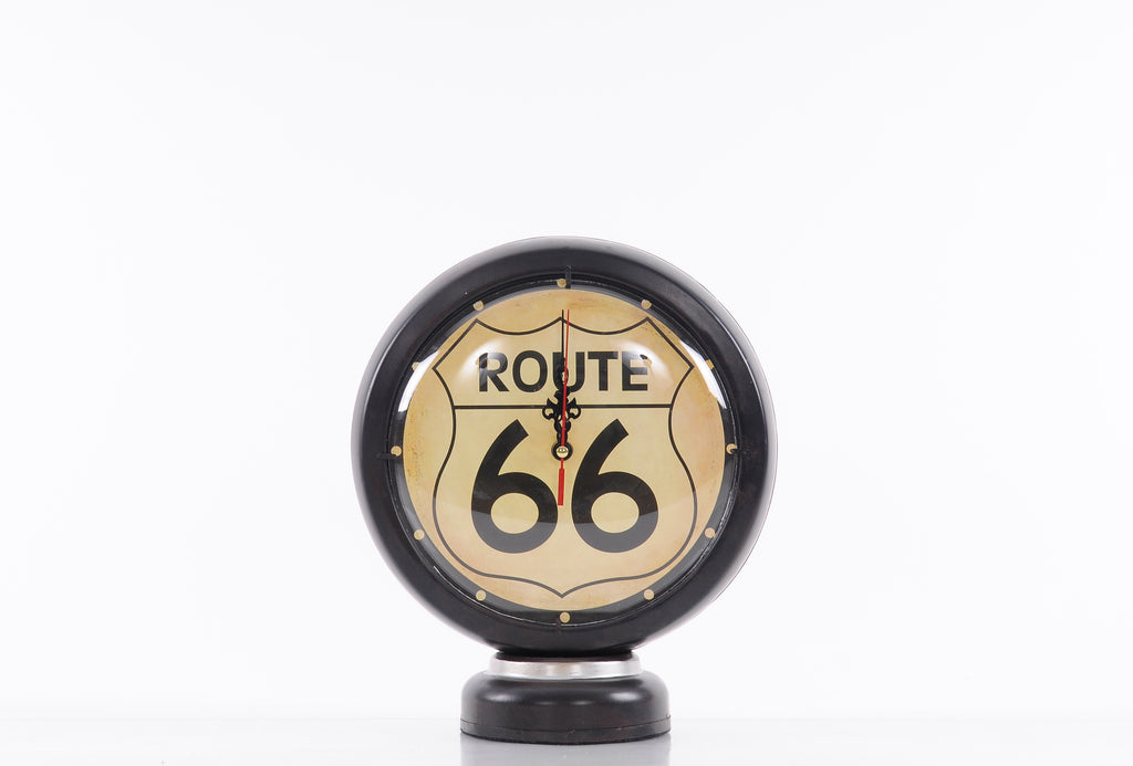 Black Gasoline 66 Gas Pump Clock