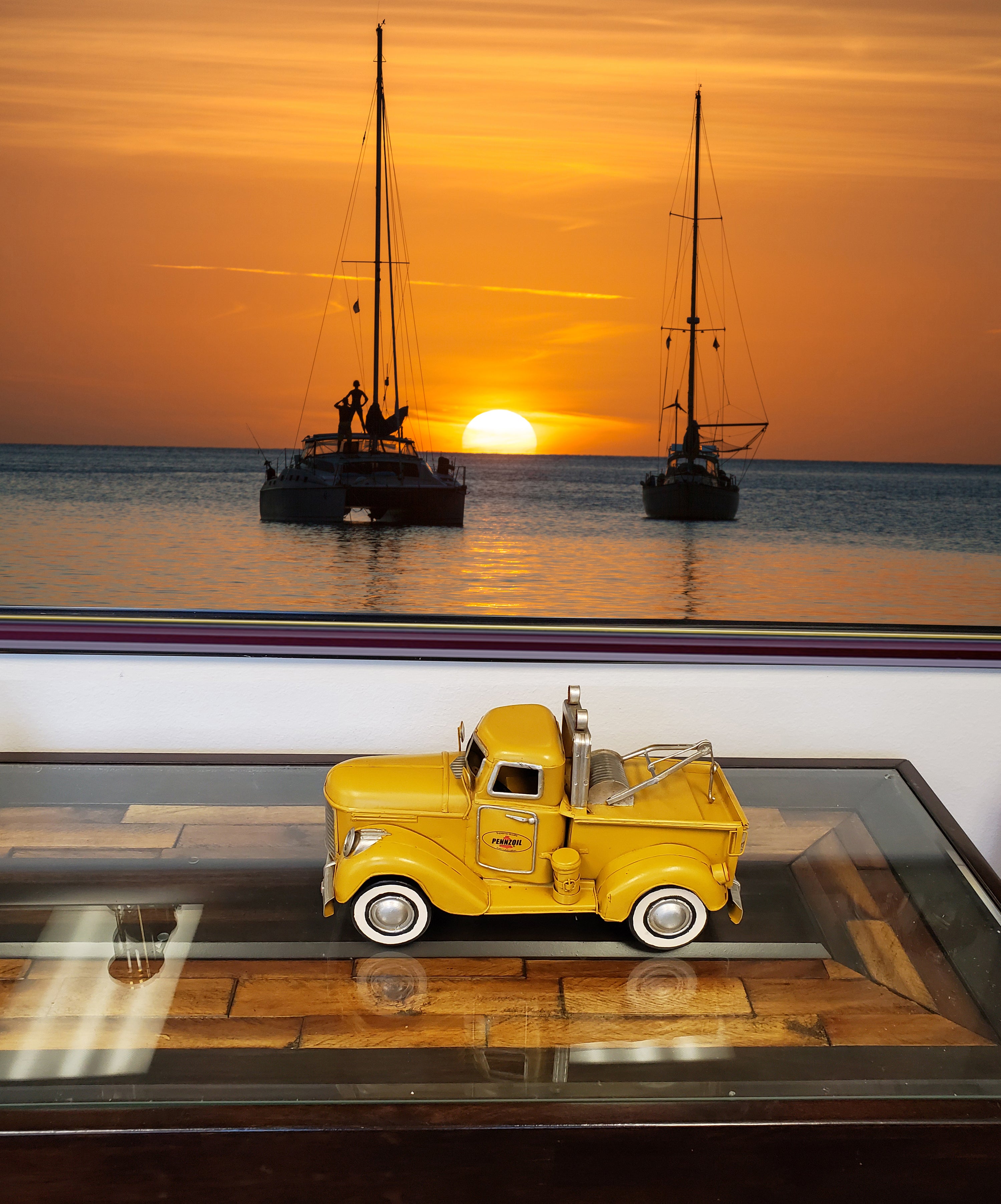 1926 Pennzoil Tow Truck Yellow Metal Handmade