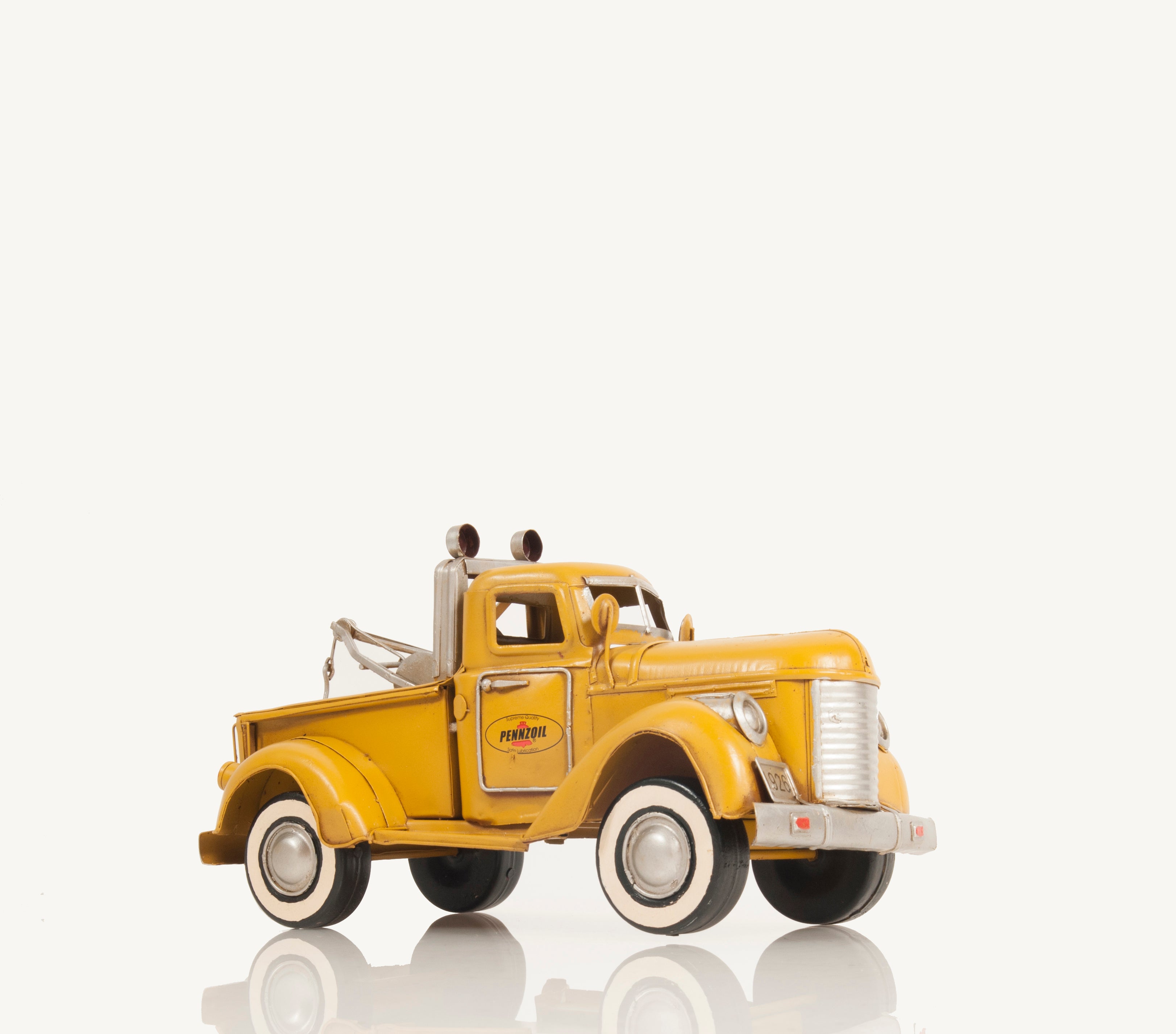 1926 Pennzoil Tow Truck Yellow Metal Handmade