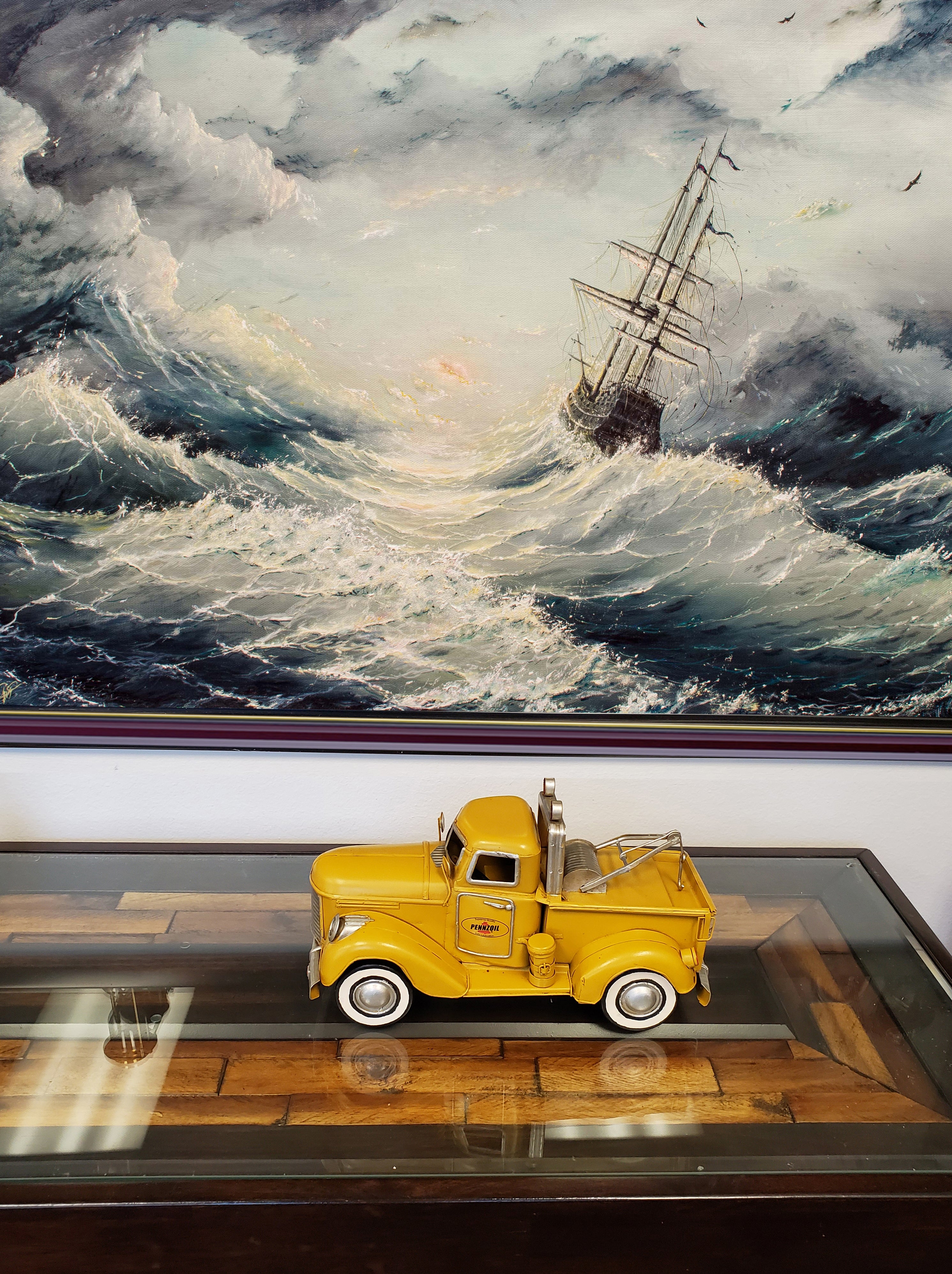 1926 Pennzoil Tow Truck Yellow Metal Handmade