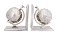 Load image into Gallery viewer, Alum Globe Bookend Set Of Two