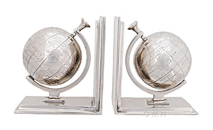 Alum Globe Bookend Set Of Two