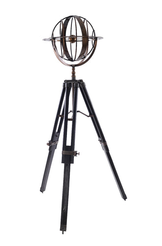 Brass Armillary With Wood Stand