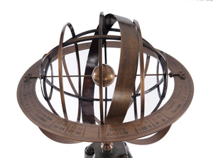 Brass Armillary With Wood Stand