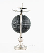 Load image into Gallery viewer, Airplane On Globe W Brass Stand