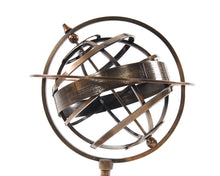Load image into Gallery viewer, Brass Armillary With Compass On Wood Base