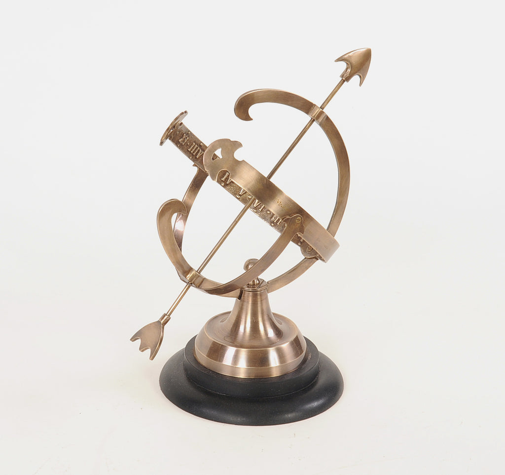 Brass Armillary On Wooden Base