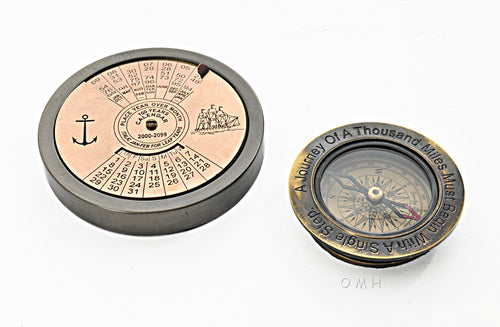 100 Year Calendar & Compass Quote Set of 2