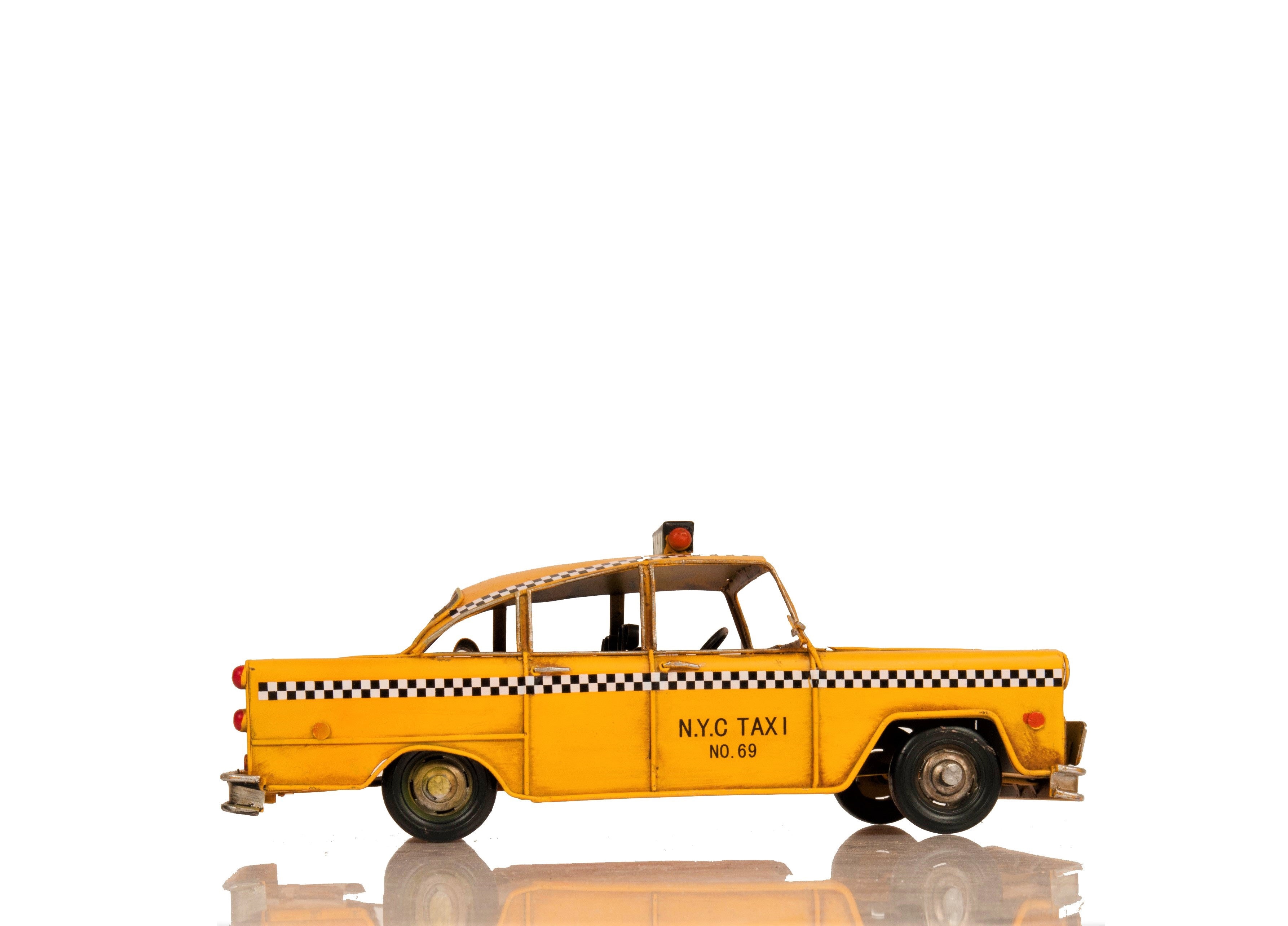 Handmade Tin Classic New York City Taxi Model