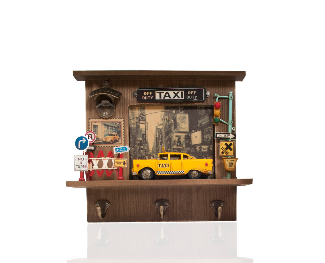 Vintage New York City Checker Taxi Shadow Box