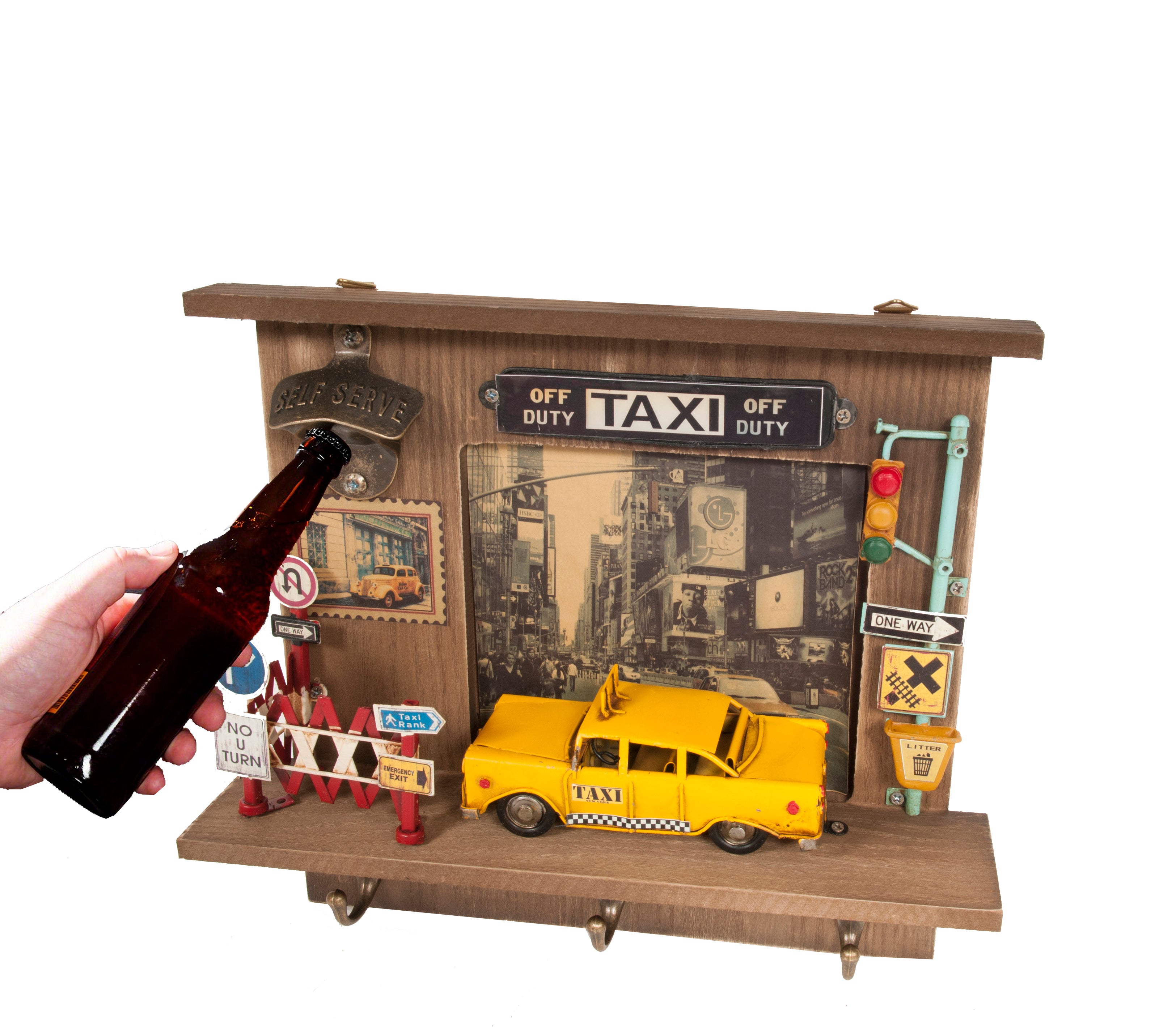 Vintage New York City Checker Taxi Shadow Box