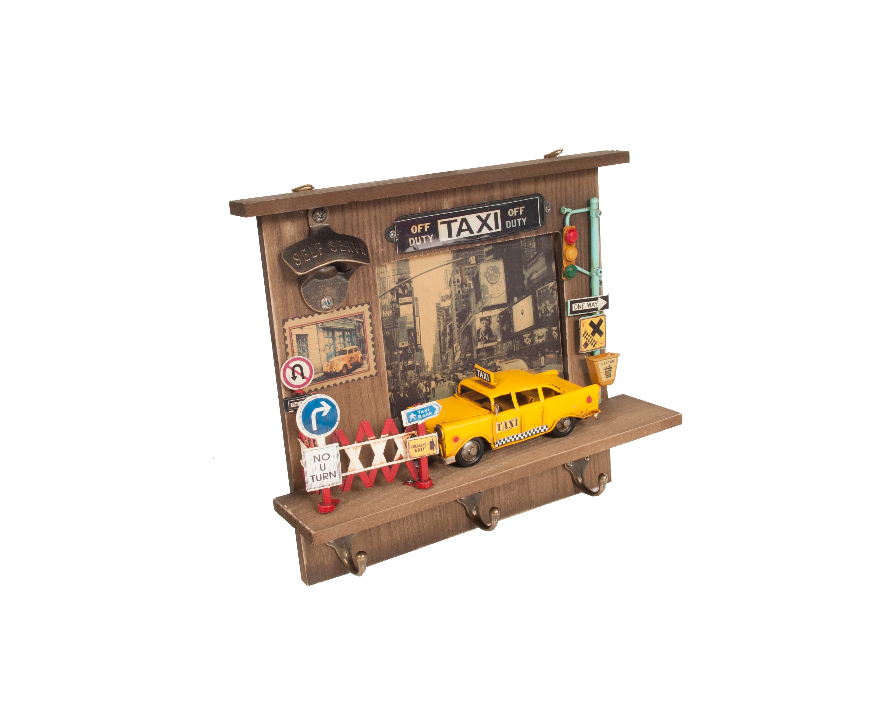 Vintage New York City Checker Taxi Shadow Box