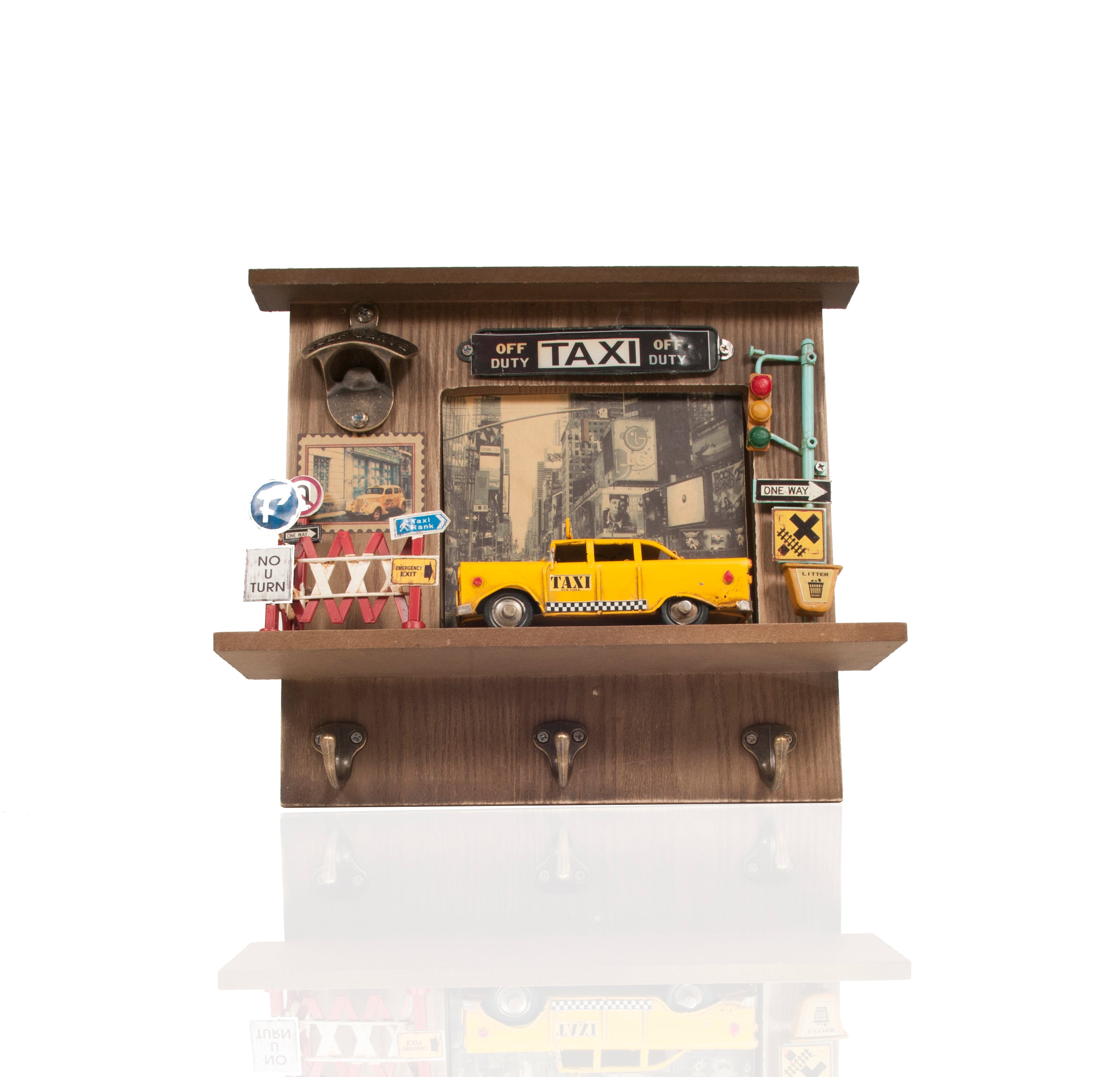 Vintage New York City Checker Taxi Shadow Box