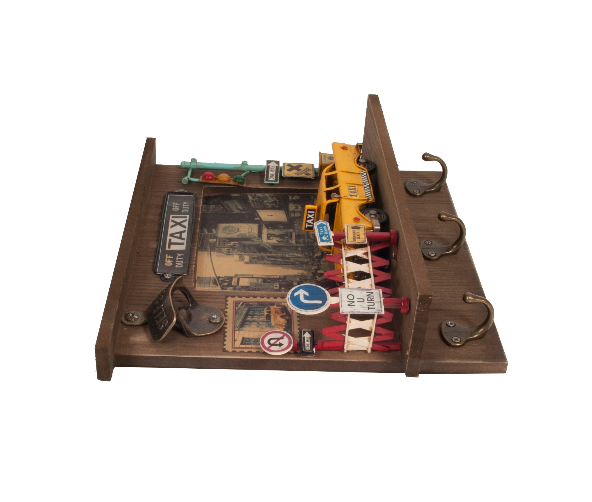 Vintage New York City Checker Taxi Shadow Box