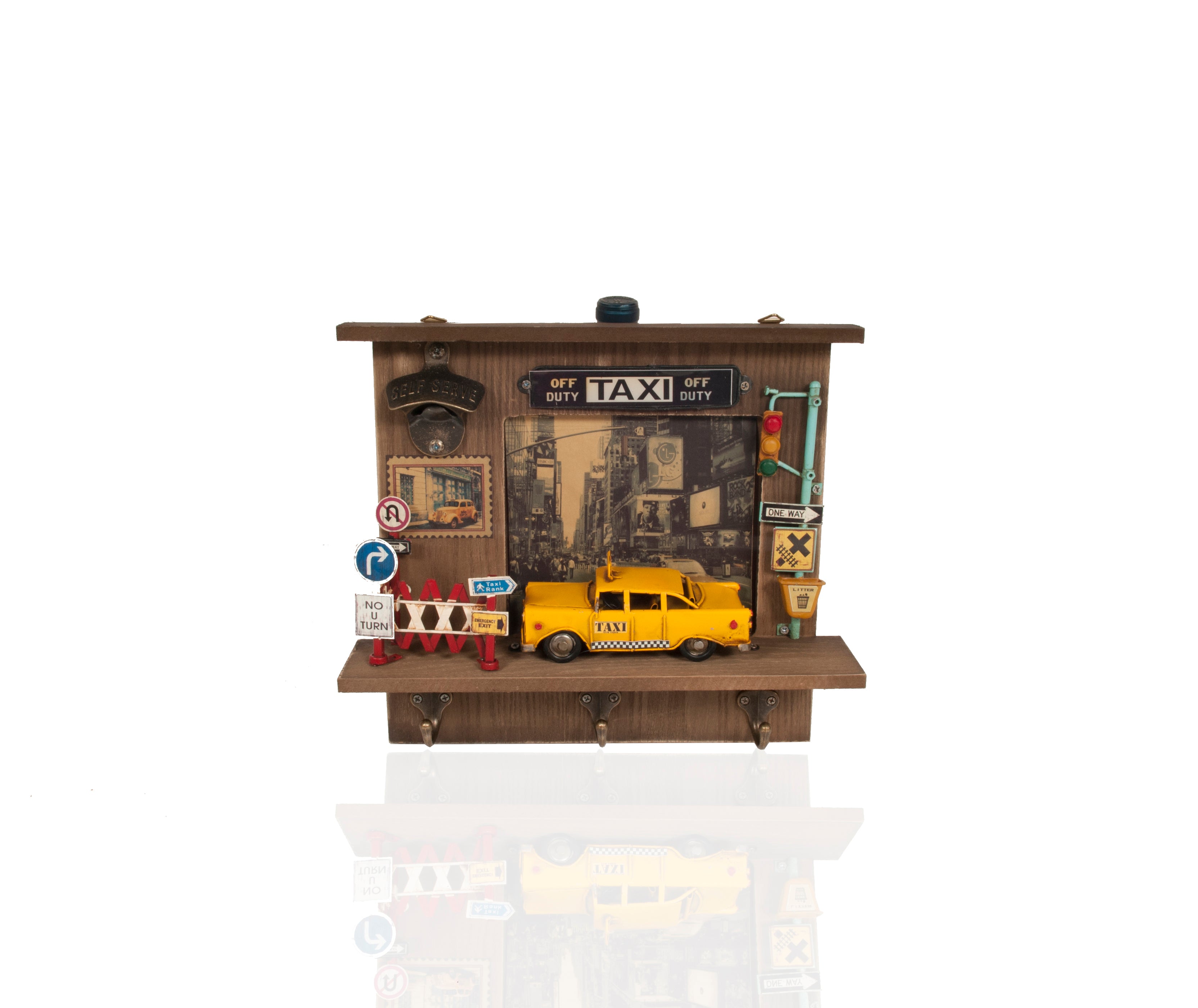 Vintage New York City Checker Taxi Shadow Box
