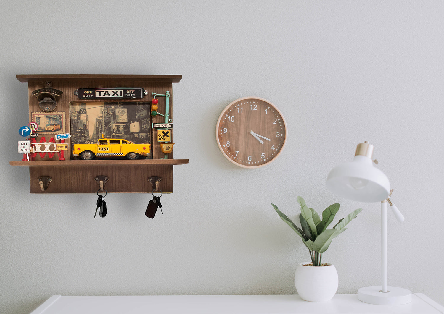 Vintage New York City Checker Taxi Shadow Box