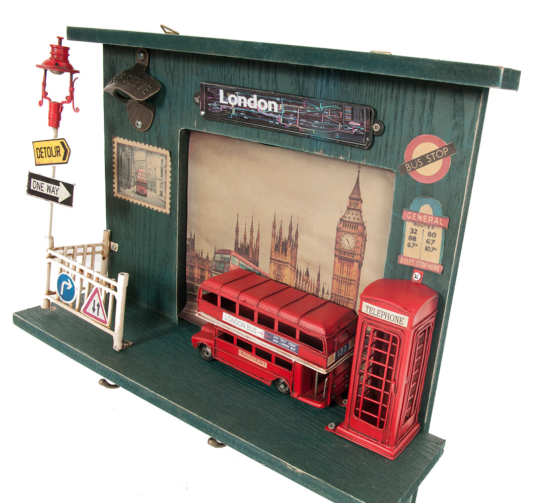 Vintage Double Decker London Bus Shadow Box