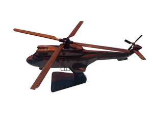 AS-332 Super Puma Mahogany Wood Desktop Helicopter Model