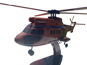 AS-332 Super Puma Mahogany Wood Desktop Helicopter Model
