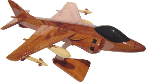 AV8 Harrier Mahogany Wood Desktop Airplane Model