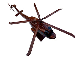 AW 139 Mahogany Wood Desktop Helicopter Model