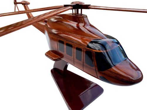 AW 139 Mahogany Wood Desktop Helicopter Model