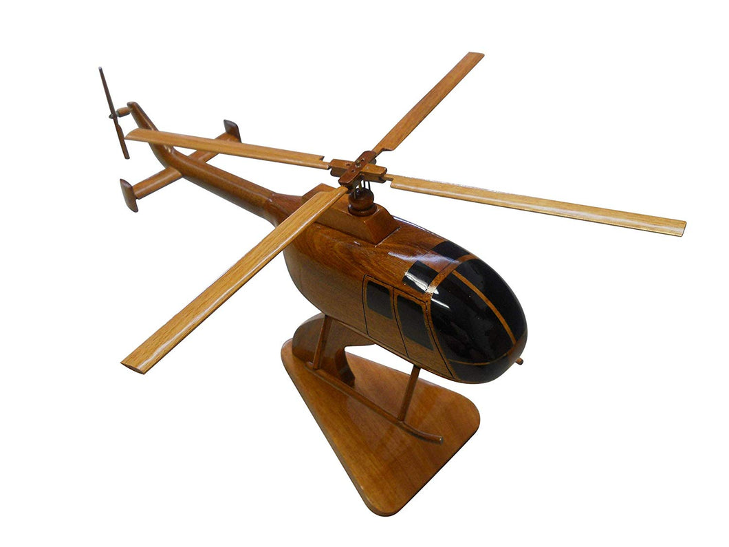 BO105 Mahogany Wood Desktop Helicopter Model