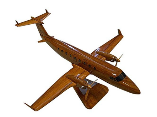 Beech 1900 Mahogany Wood Desktop Airplane Model